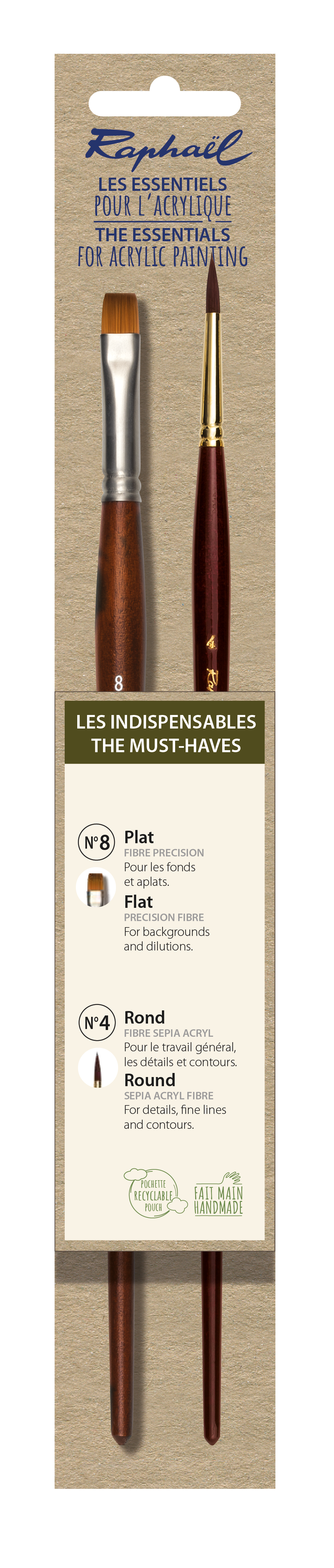 Raphaël Green Brush Set – Must Haves, 2 Long-Handled Brushes