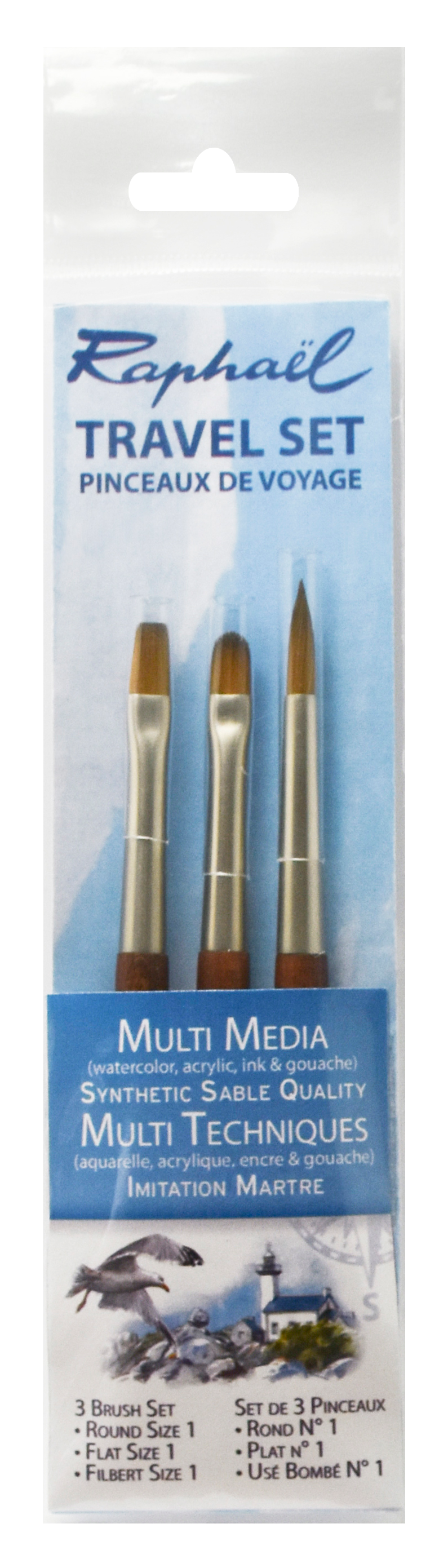 Raphaël Precision Brush Pochette – 3 Short-Handled Brushes