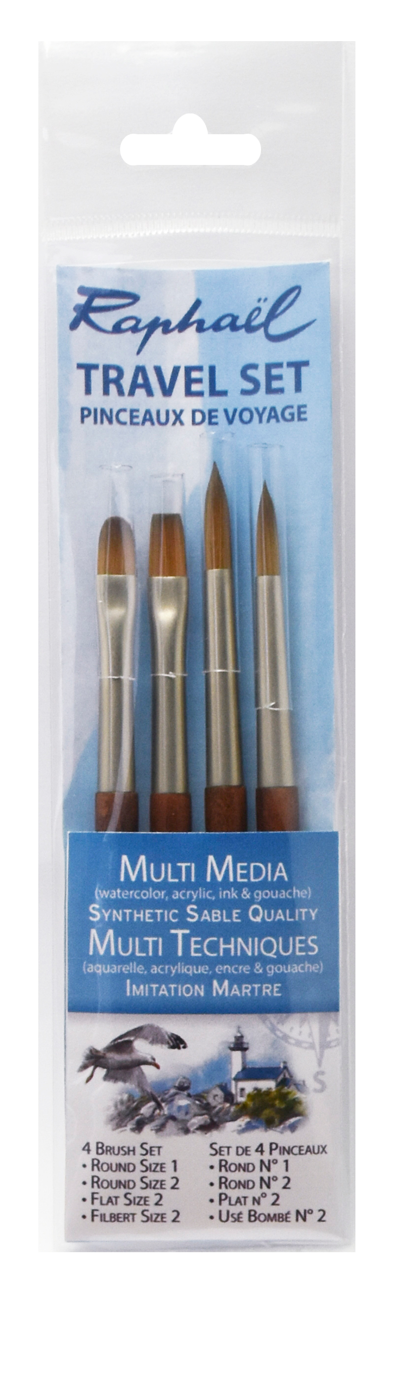 Raphaël Precision Brush Pochette – 4 Short-Handled Brushes