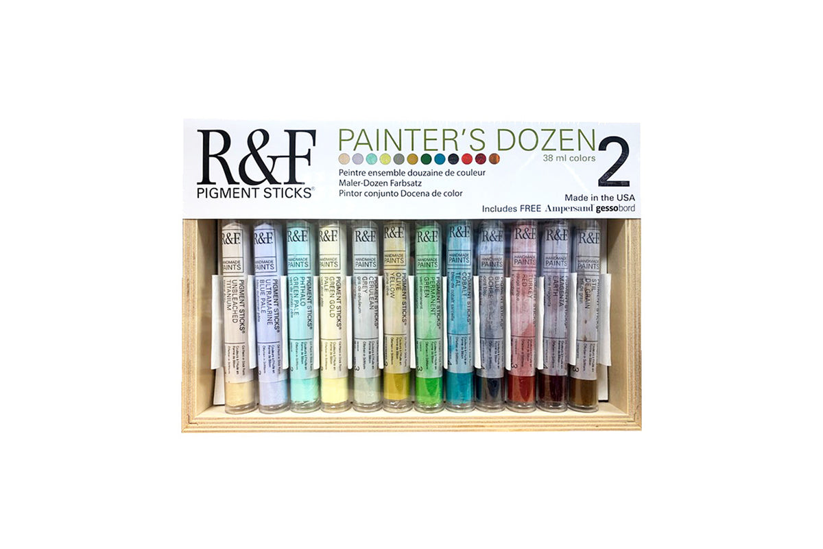 R&F Pigment Stick Painter's Dozen Set 2 with Panel