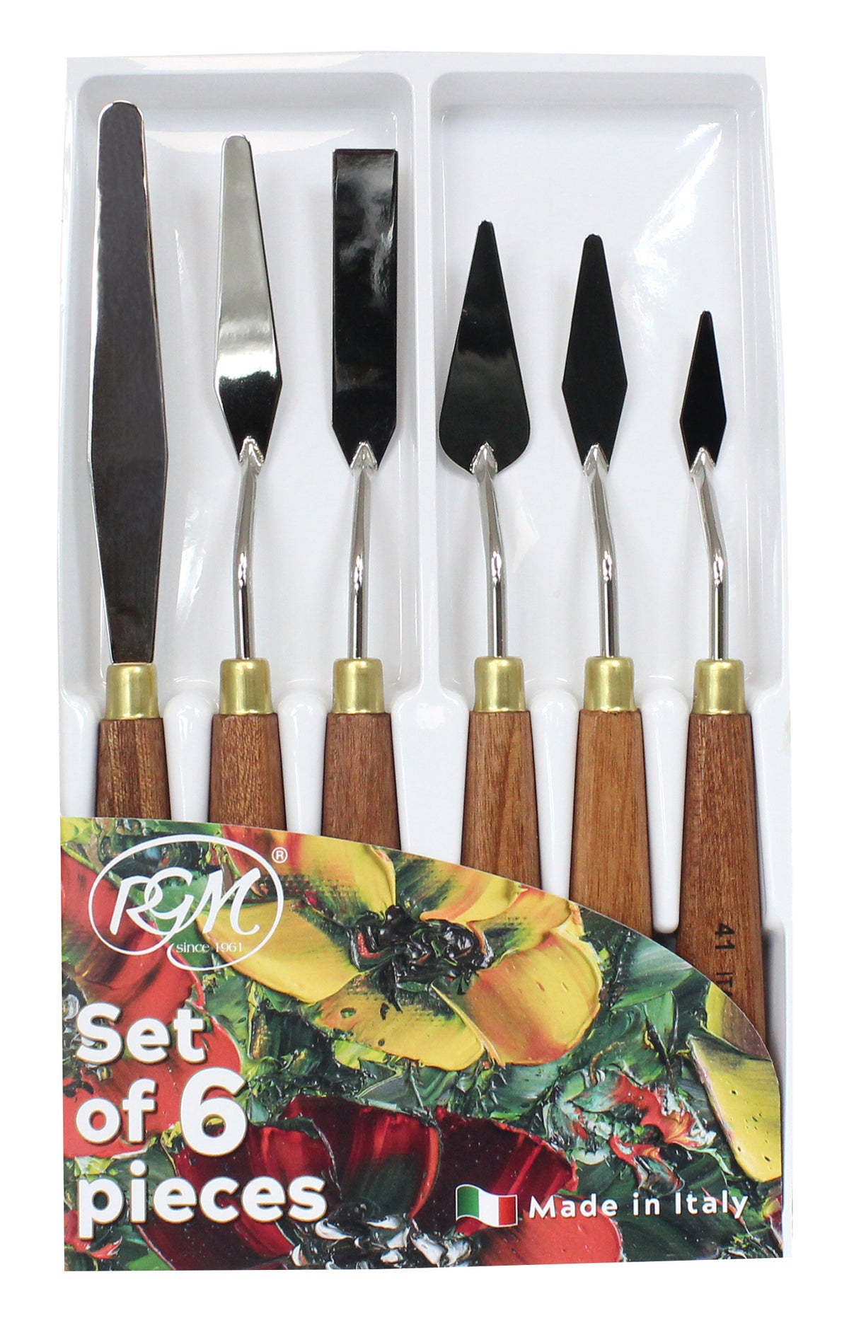 RGM Wooden Handle Palette Knife Set of 6