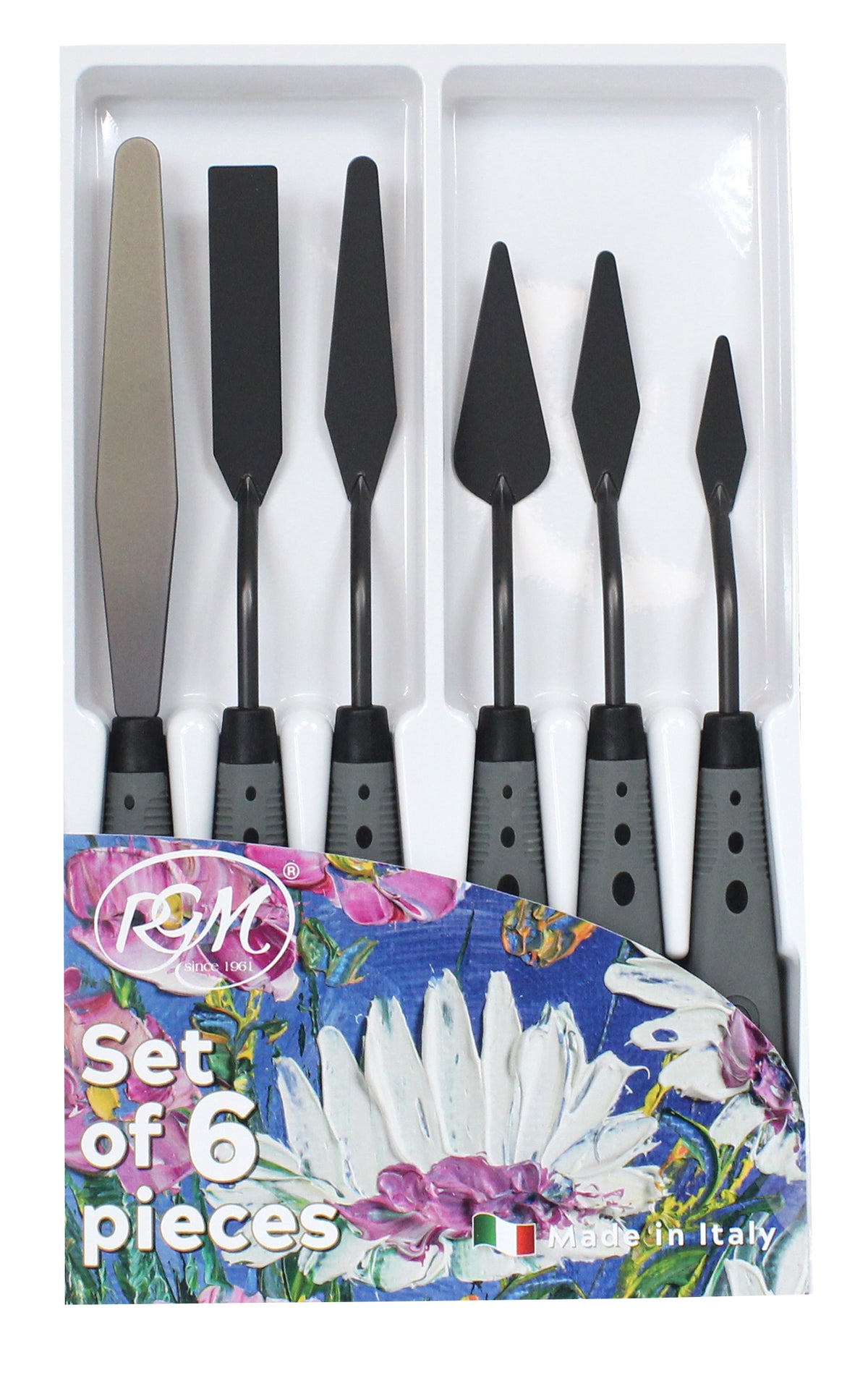RGM Pro-Grip Palette Knife Set of 6, Grey Handle