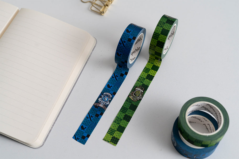 Paperblanks Ravenclaw/Slytherin Washi Tape Washi Tape – Pack of 2 – design detail