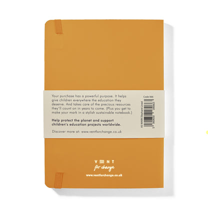 VENT Make a Mark A5 Recycled Leather Lined Notebook – Mustard Yellow
