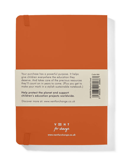 VENT Make a Mark A5 Recycled Leather Lined Notebook – Burnt Orange