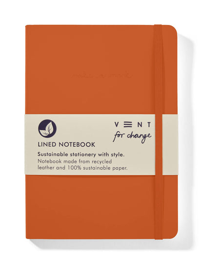 VENT Make a Mark A5 Recycled Leather Lined Notebook – Burnt Orange