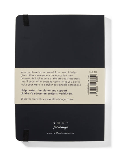 VENT Make a Mark A5 Recycled Leather Lined Notebook – Charcoal