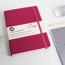 VENT Make a Mark A5 Recycled Leather Lined Notebook – Raspberry Pink