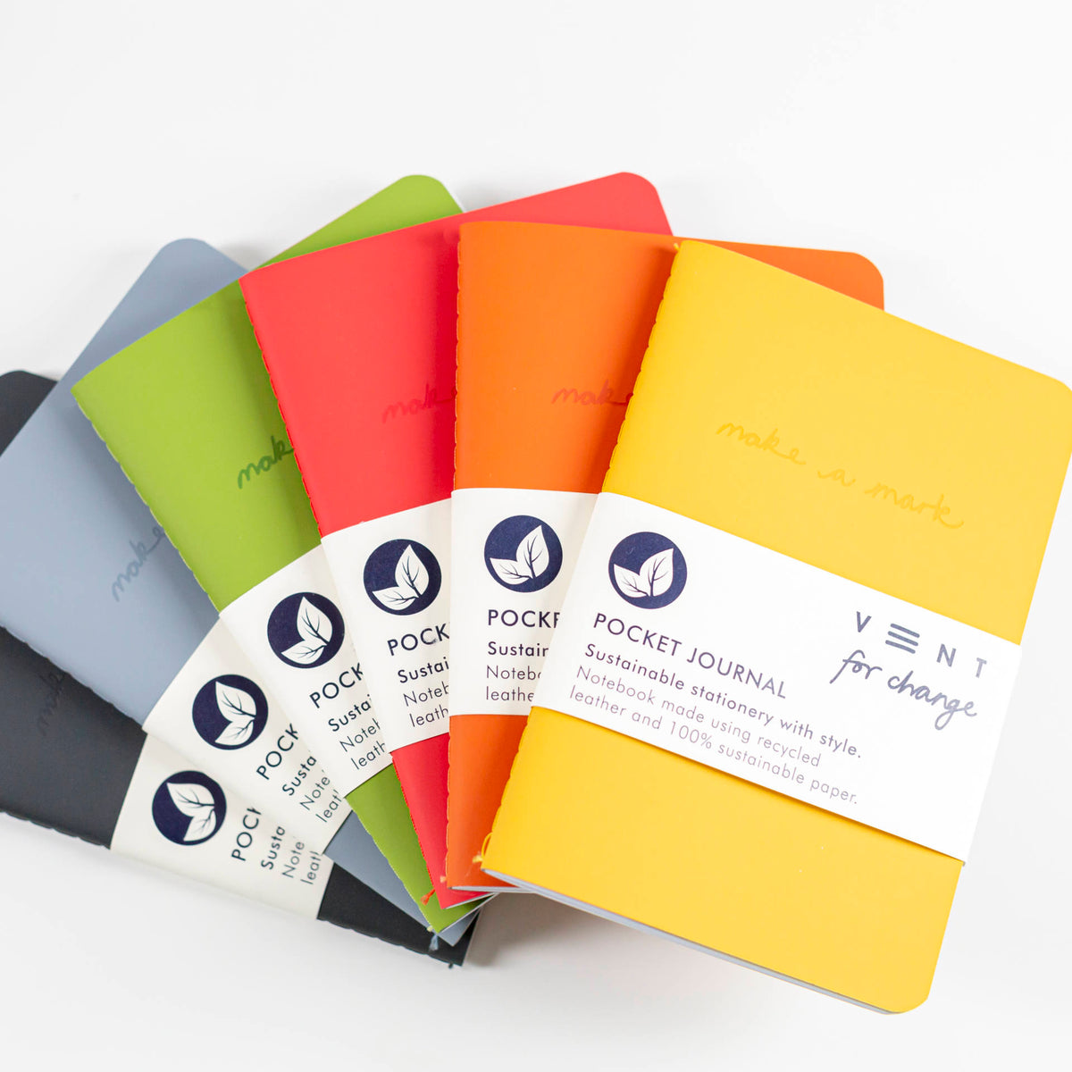 VENT Make a Mark A6 Recycled Leather Pocket Journal – Mustard Yellow