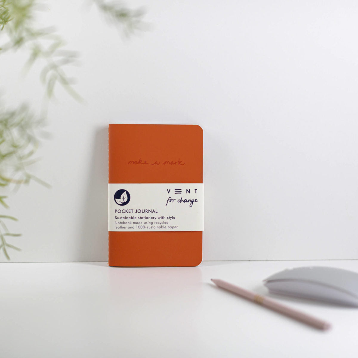 VENT Make a Mark A6 Recycled Leather Pocket Journal – Orange