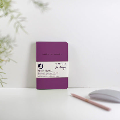 VENT Make a Mark A6 Recycled Leather Pocket Journal – Purple