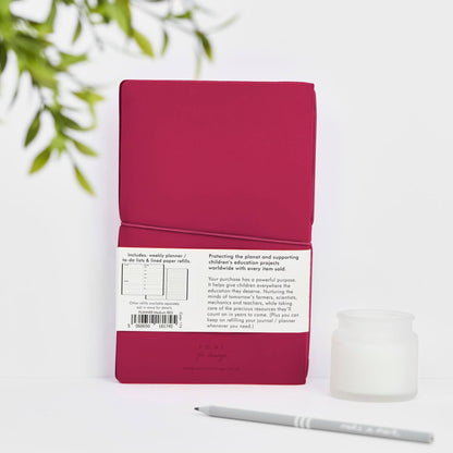 VENT Make a Mark Refillable Recycled Leather Planner – Raspberry Pink