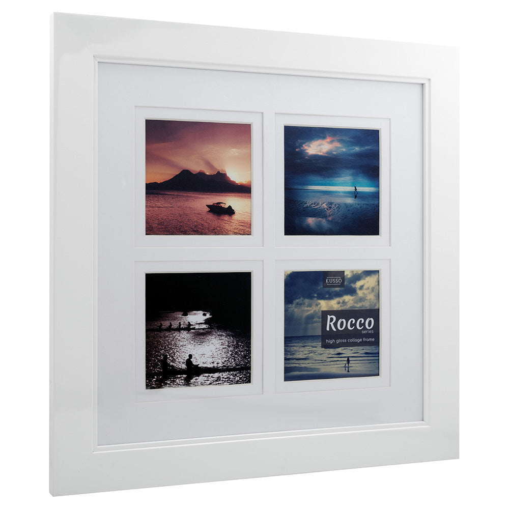 Kenro Rocco High Gloss 4-photo frame White angled
