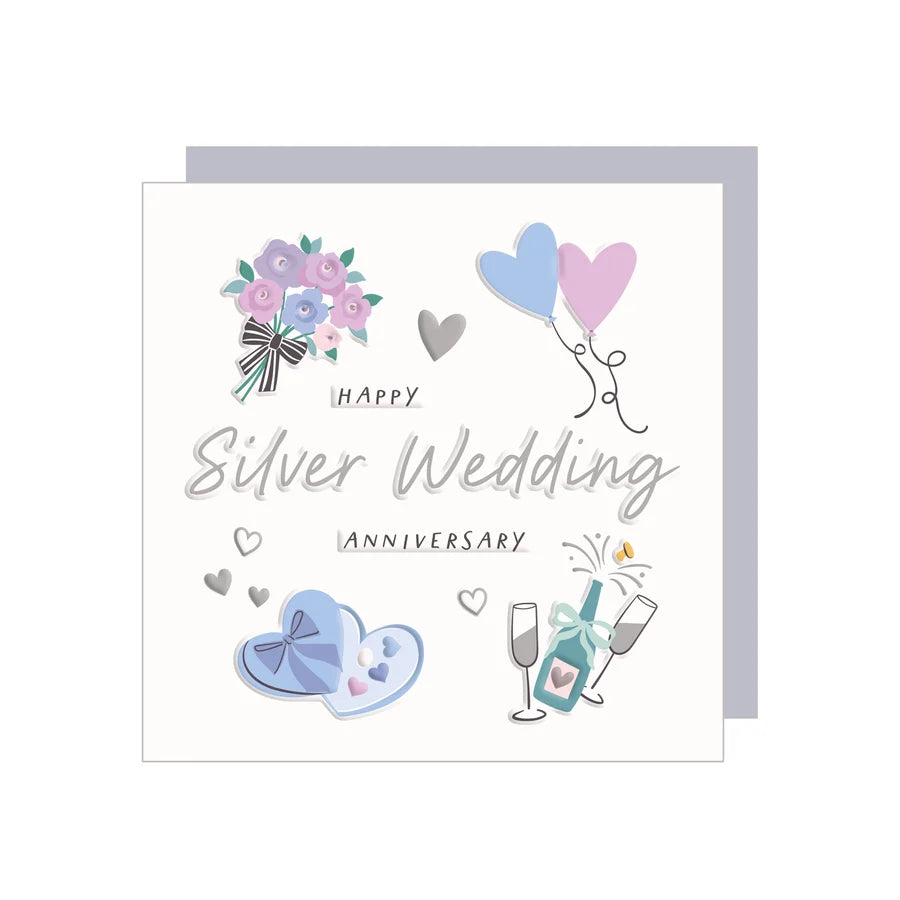 Silver Wedding Anniversary Greetings Card