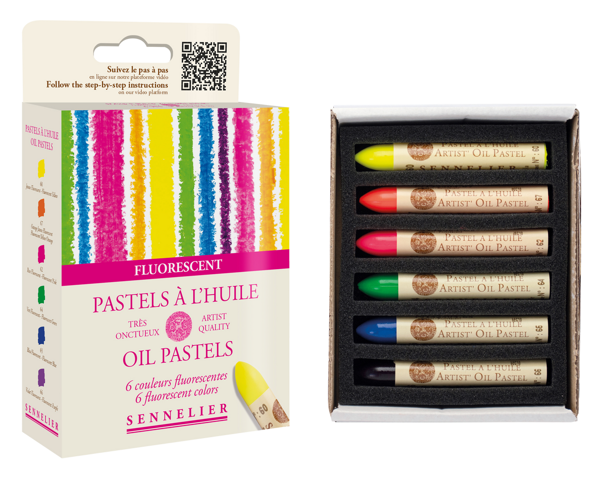 Sennelier Oil Pastel Set of 6 – Fluorescent Colours