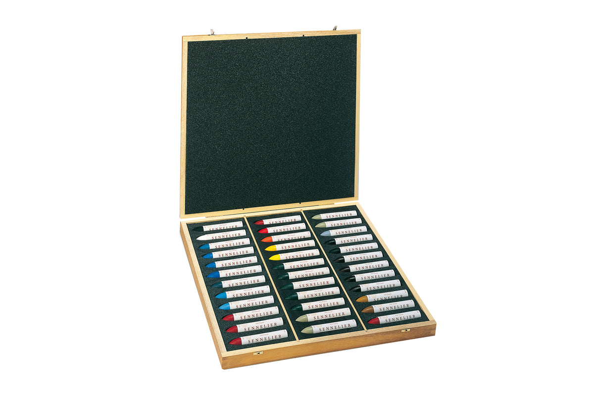 Sennelier Large Oil Pastel Wooden Box Set – 36 Assorted