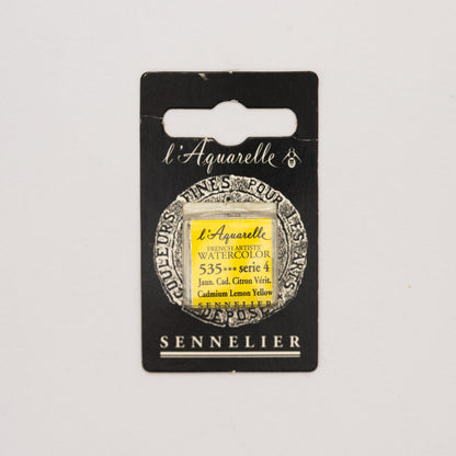 Sennelier Artist Watercolour Half Pan – Cadmium Lemon Yellow 535