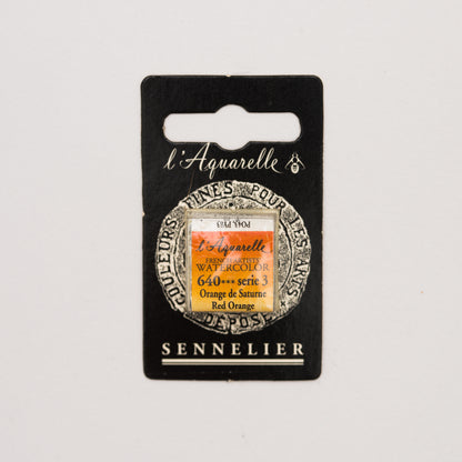Sennelier Artist Watercolour Half Pan – Red Orange 640