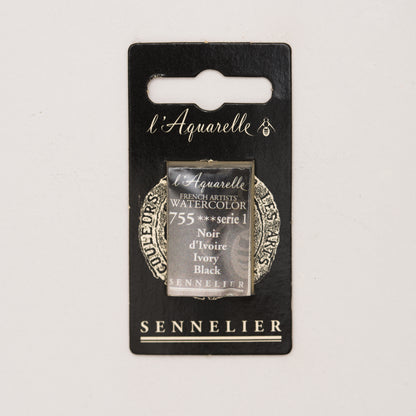 Sennelier Artist Watercolour Full Pan – Ivory Black 755