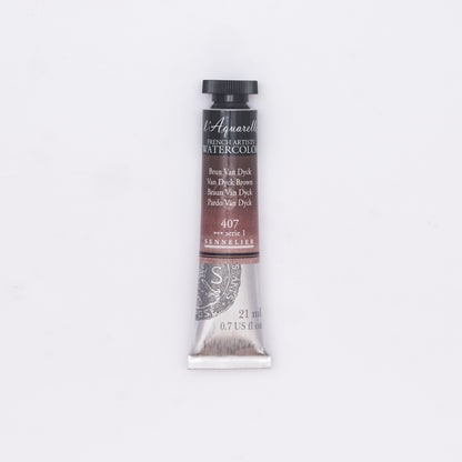 Sennelier Artist Watercolour 21ml Tube – Van Dyck Brown 407