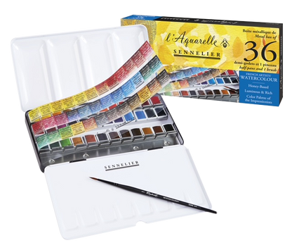 Sennelier Artist Watercolour Classic Set – Metal Tin of 36 Half Pans