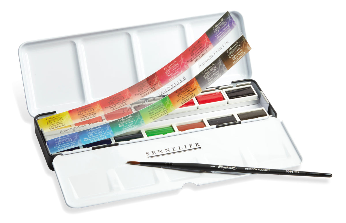 Sennelier Artist Watercolour Classic Set – Metal Tin of 14 Full Pans