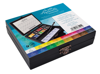 Sennelier La Petite Aquarelle Black Box Set – 16 Half Pans with Brush