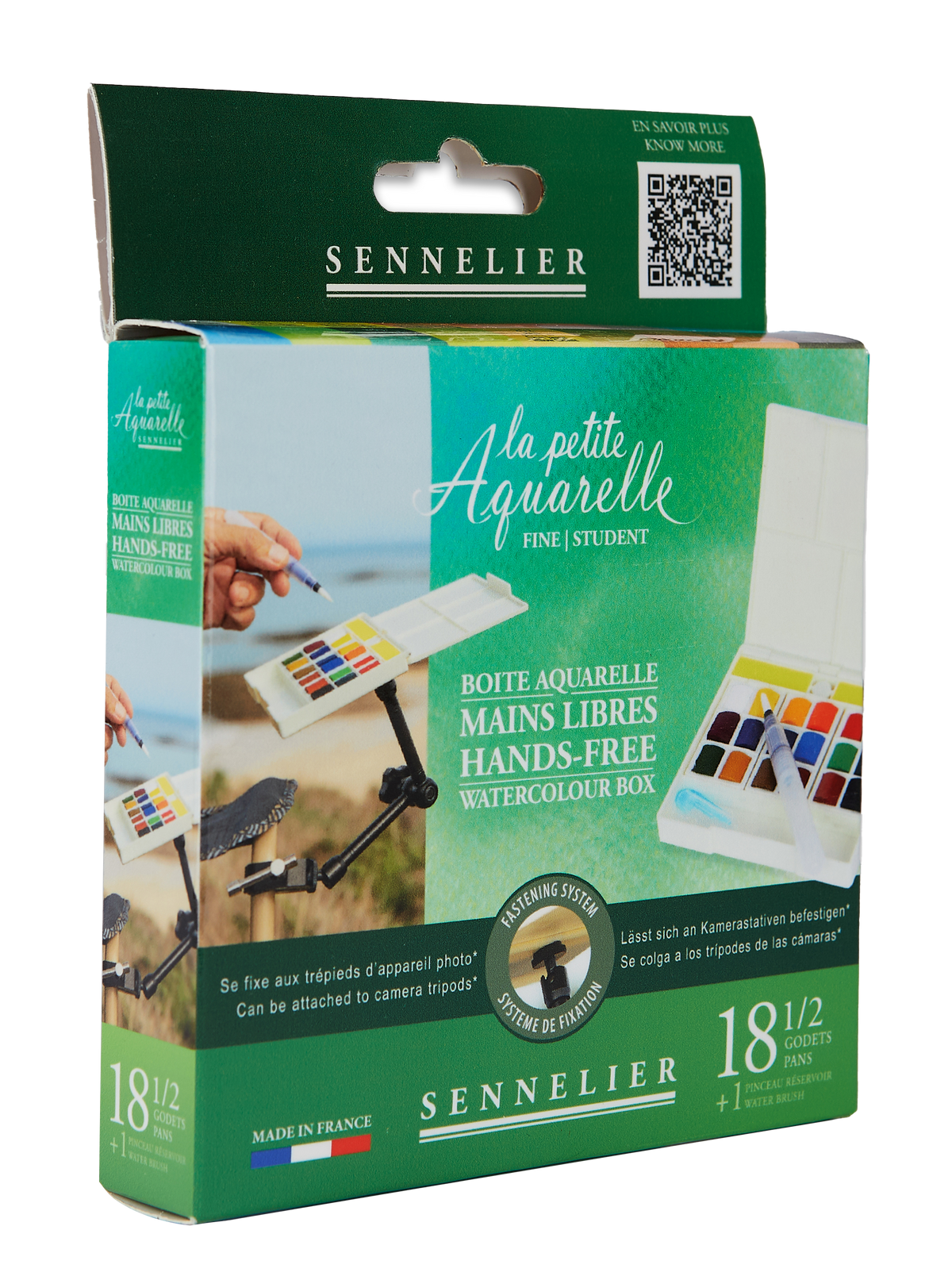 Sennelier La Petite Aquarelle Hands Free Set – 18 Half Pans