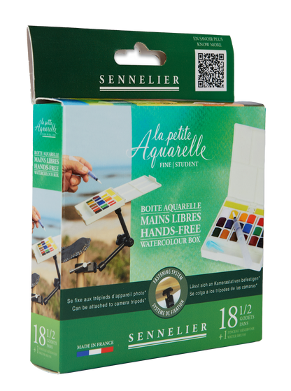 Sennelier La Petite Aquarelle Hands Free Set – 18 Half Pans