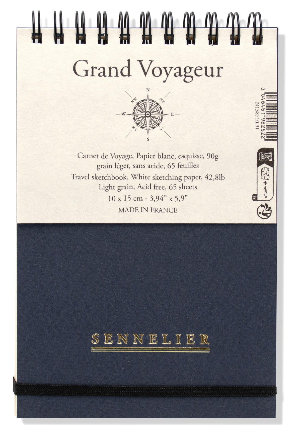 Sennelier Grand Voyageur Travel Sketchbook 90g, 65 Sheets – 10 x 15cm