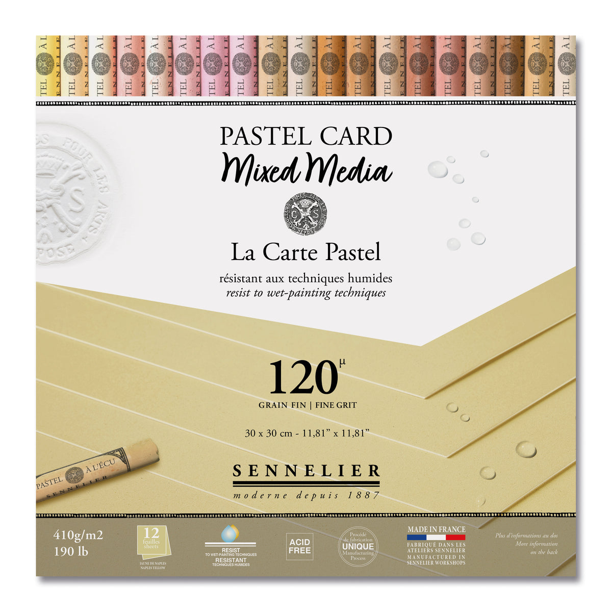 Sennelier Pastel Card Mixed Media Pad 30 x 30cm – Naples Yellow