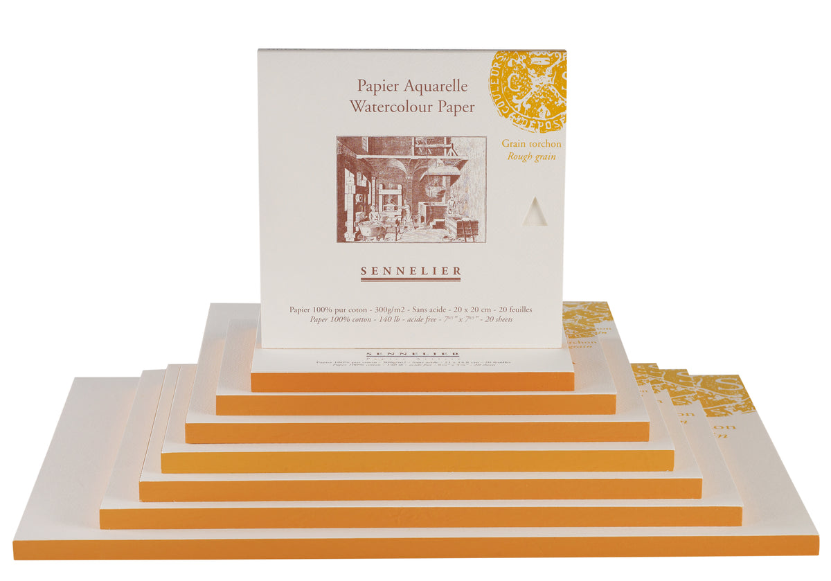 Sennelier Watercolour Paper Block 26 x 18cm, 20 Sheets – Rough