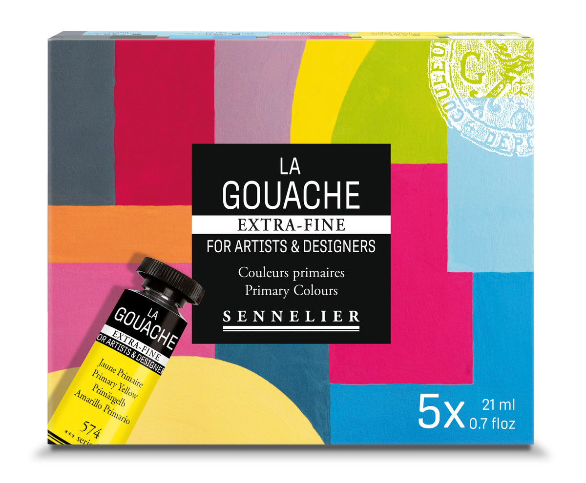 Sennelier Artist Gouache Primary Set – 5 x 21ml Tubes