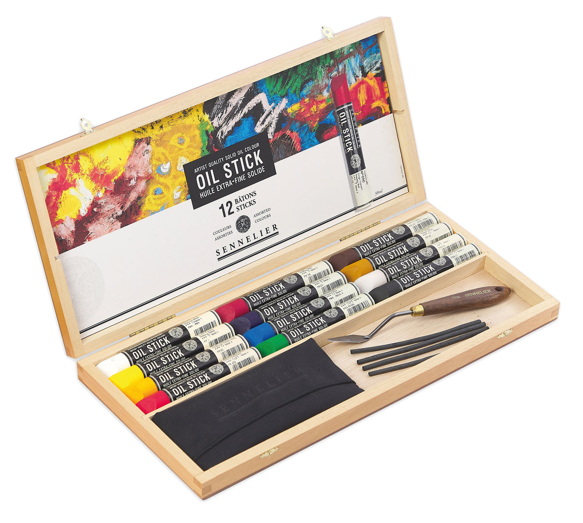 Sennelier Oil Stick Wooden Box Set – 12 x 38ml