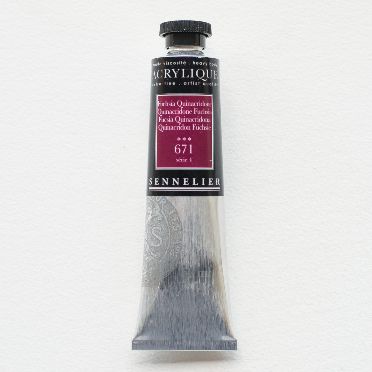 Sennelier Artist Acrylic 60ml – Quinacridone Fuchsia 671