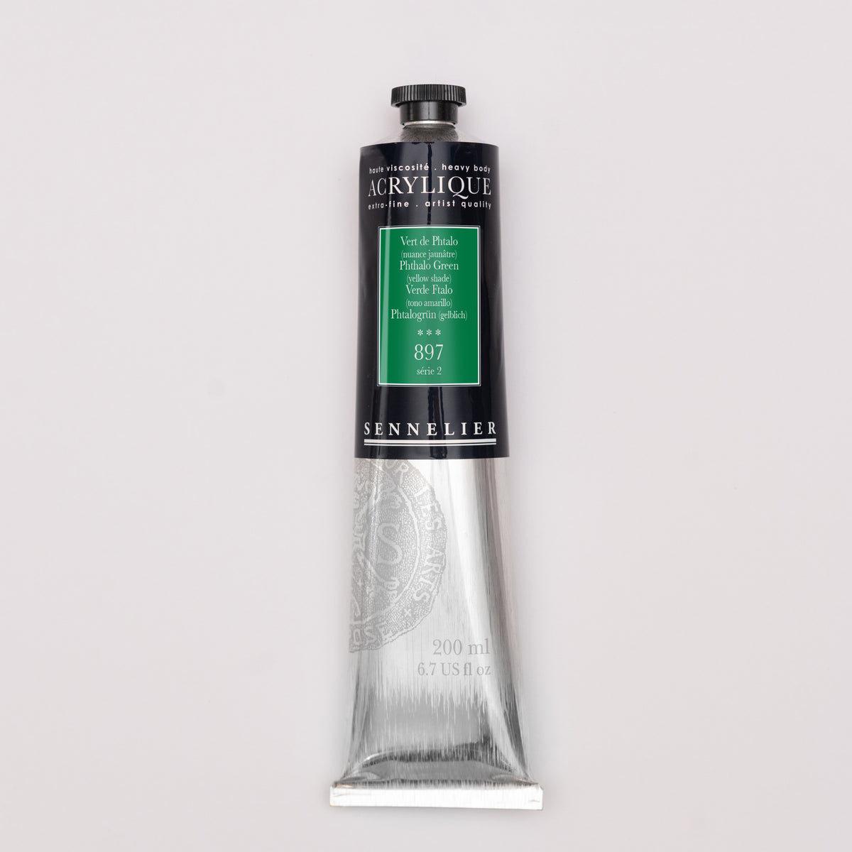 Sennelier Artist Acrylic 200ml – Phthalo Green (Yellow Shade) 897