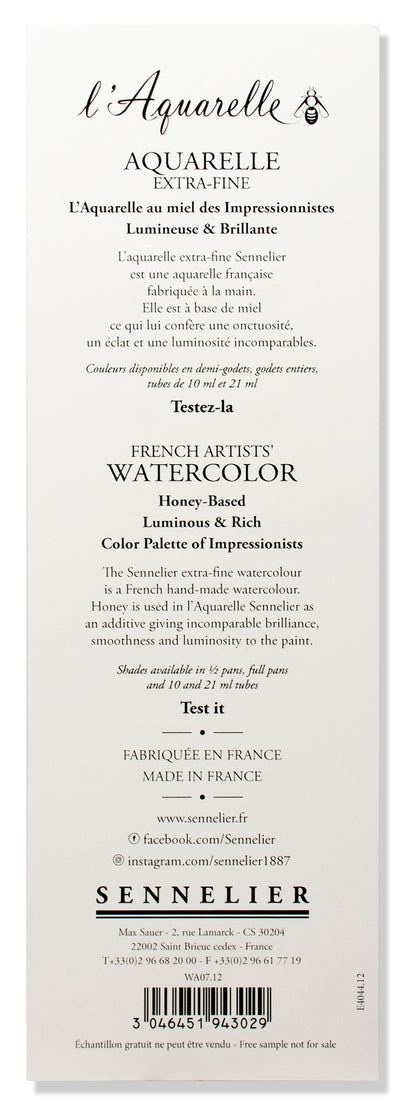 Sennelier Artist Watercolour Dot Card – 10 Colour Samples