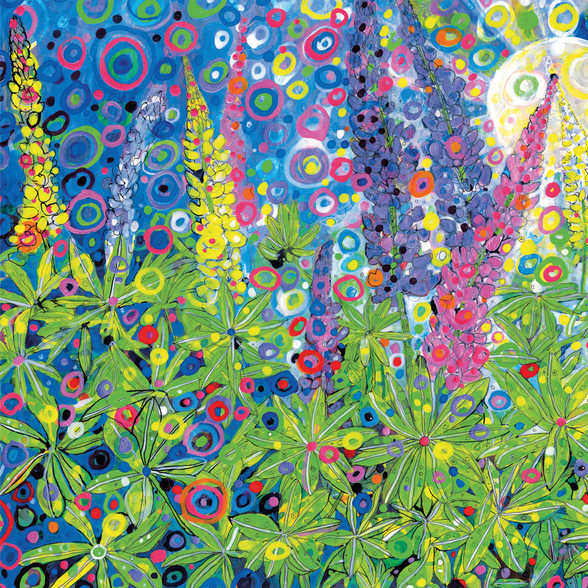 Lupins Card by Sally Rich
