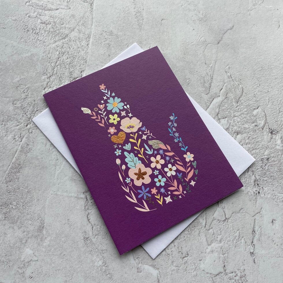 Sendtiments Cat Blooms Mini Greetings Card by Heyyy