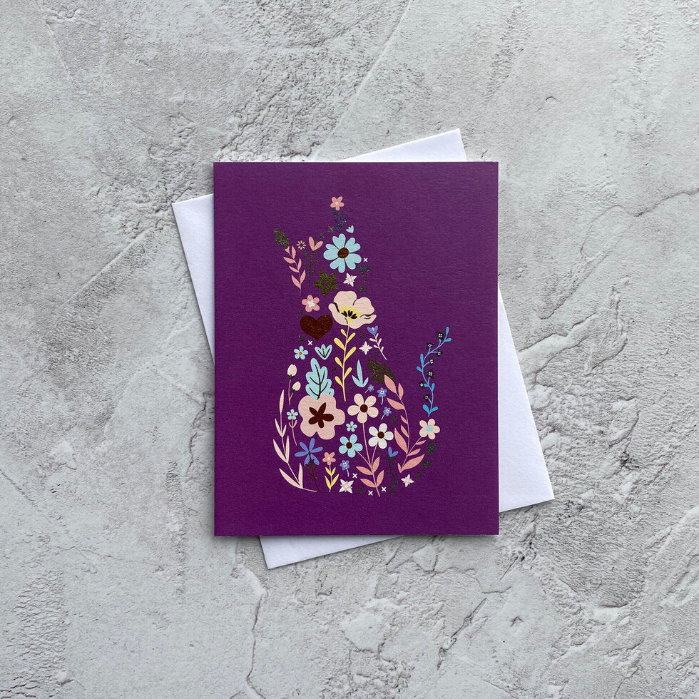 Sendtiments Cat Blooms Mini Greetings Card by Heyyy