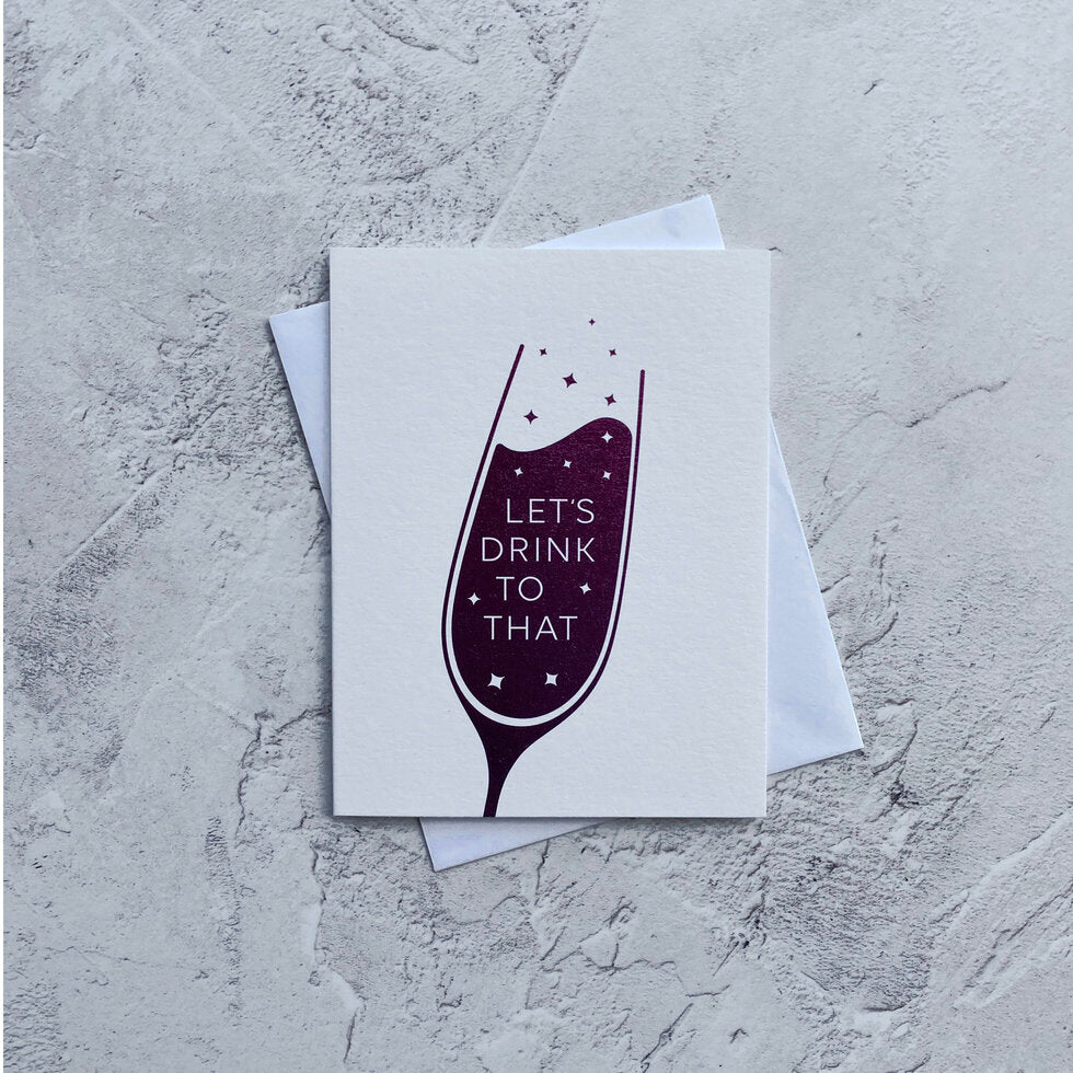 Sendtiments Let's Drink to That Mini Greetings Card by Heyyy