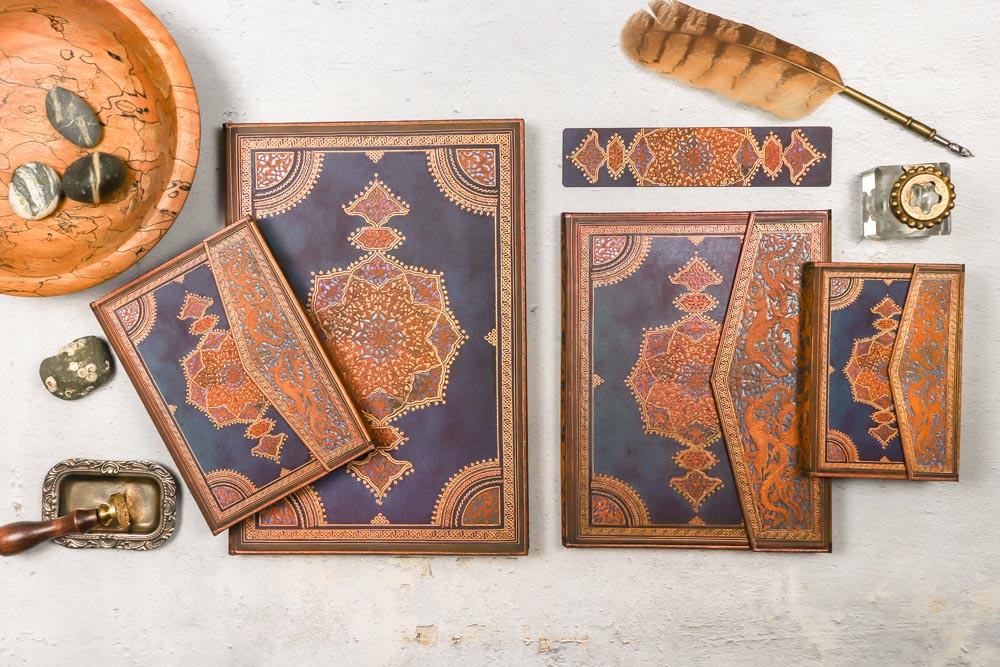 Paperblanks Safavid Indigo Ultra Hardback Journal – Lined, 144 Pages – design detail