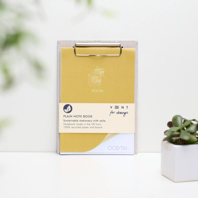 VENT OCEAN A5 Recycled Ocean Plastic Clipboard with Shopping Pad – Sandy Yellow