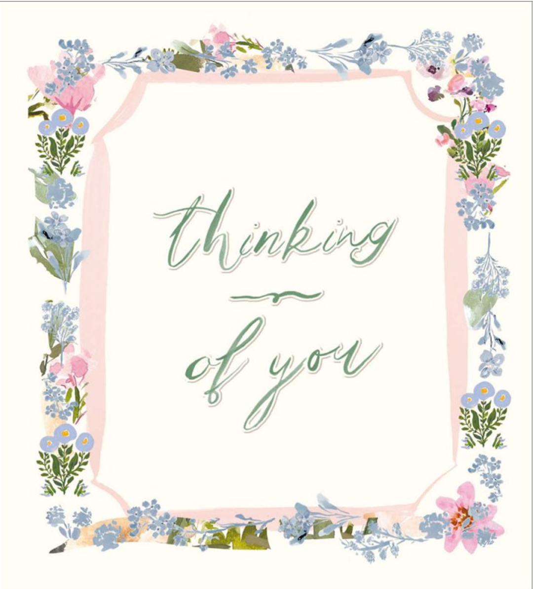 Forget-Me-Not Border Thinking of You Card