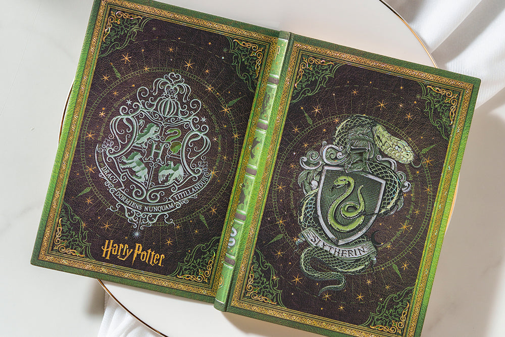 Paperblanks Slytherin Journal Midi Hardback Journal – Plain, 144 Pages – design detail