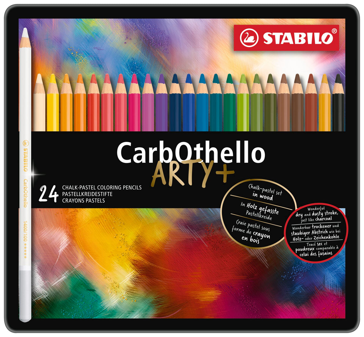 STABILO CarbOthello Pastel Pencils – Metal Tin of 24