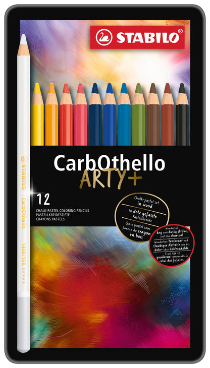 STABILO CarbOthello Pastel Pencils – Metal Tin of 12