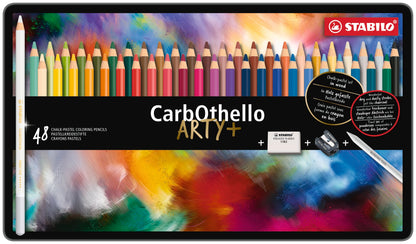 STABILO CarbOthello Pastel Pencils – Metal Tin of 48 with Accessories