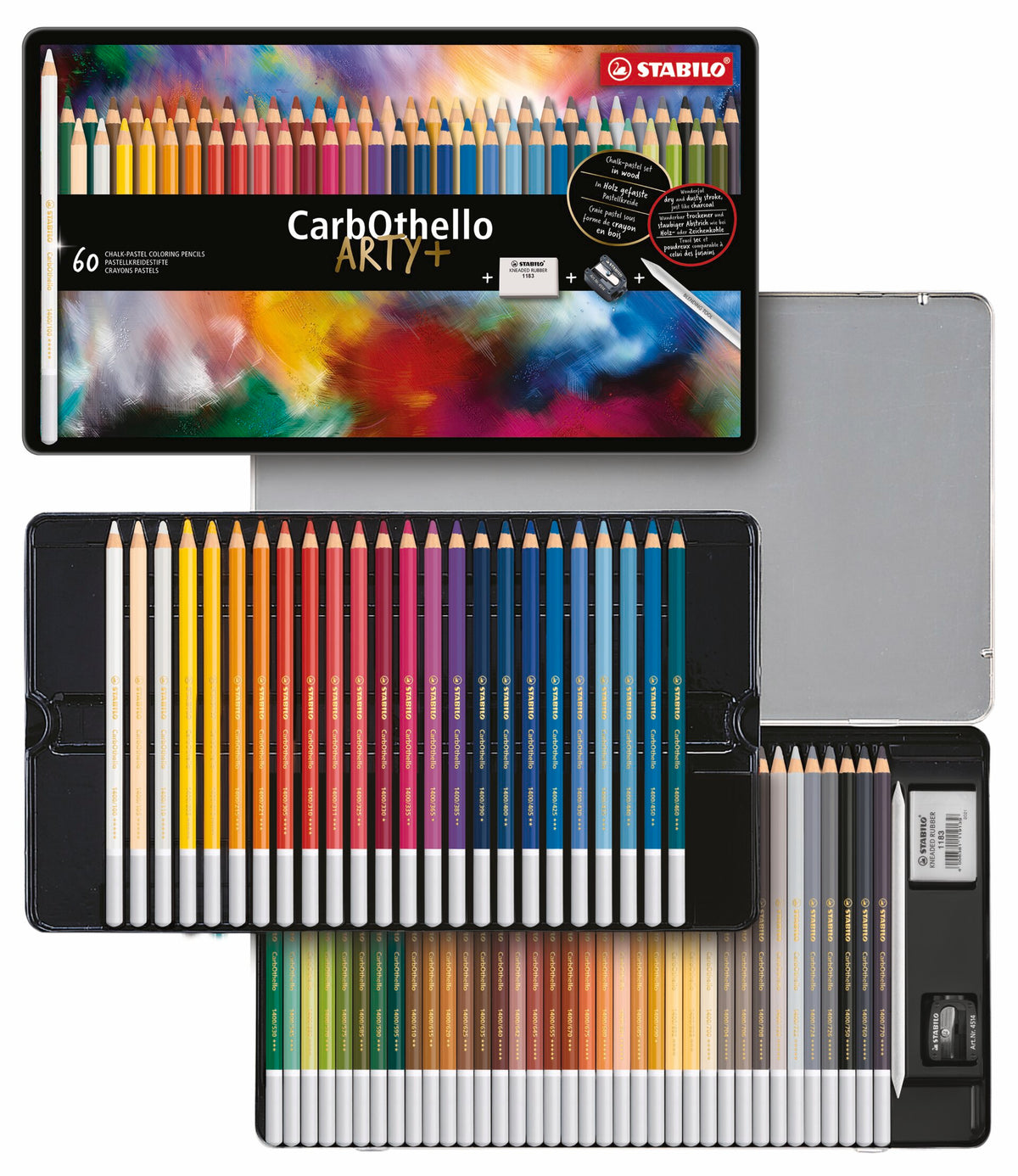 STABILO CarbOthello Pastel Pencils – Metal Tin of 60 with Accessories