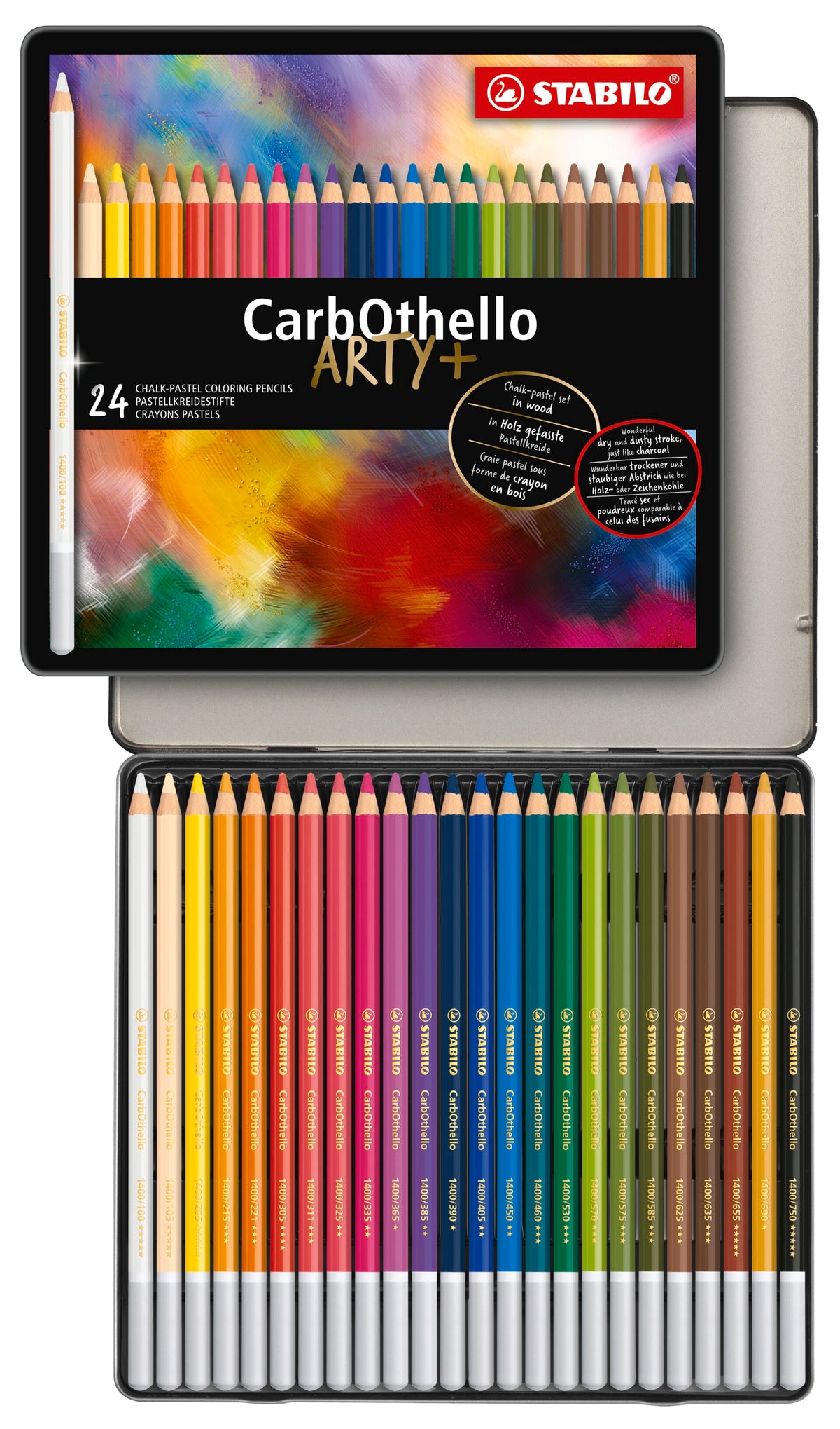 STABILO CarbOthello Pastel Pencils – Metal Tin of 24
